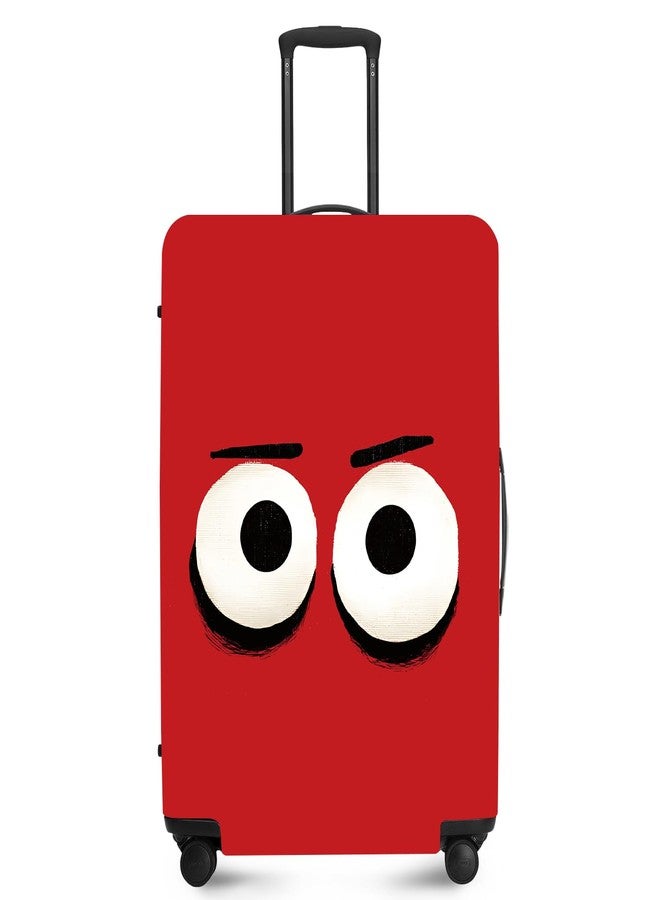 ANNA QUEEN Cut Emoticons Red Luggage Cover Washable Suitcase Protector Suitcase Cover Anti-Scratch,Stretchable Fit for 18-32Inch Luggage,Travel Bag Cover S(fits 18-21inch suitcase) - Image 1
